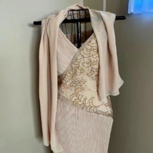 LaBelle Fashions Beaded Bodice w/ Long Pleated Chiffon Gown SZ.12